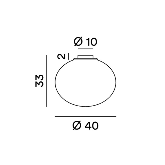 Perenz saturno plafoniera ovale per cucina moderna vetro bianco 40cm