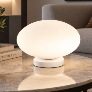 Perenz lampada da tavolo moderna sfera vetro bianco