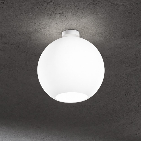 Perenz ufo plafoniera 30cm per cucina moderna sferica bianca vetro