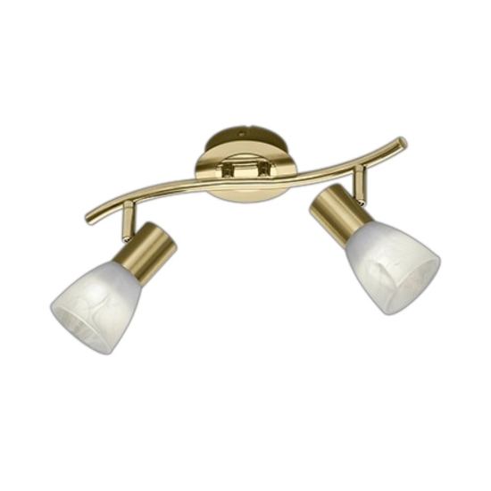 Plafoniera con 2 faretti orientabili ottone satinato