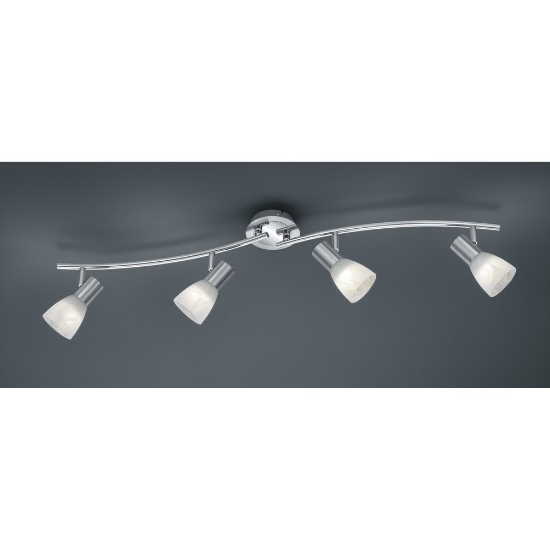 Plafoniera con faretti spot orientabili nichel opaco e14