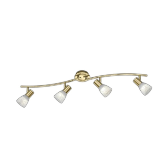 Plafoniera con spot orientabili ottone satinato