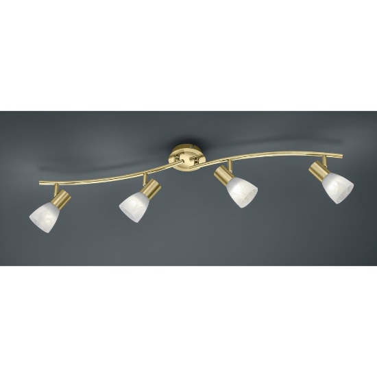 Plafoniera con spot orientabili ottone satinato