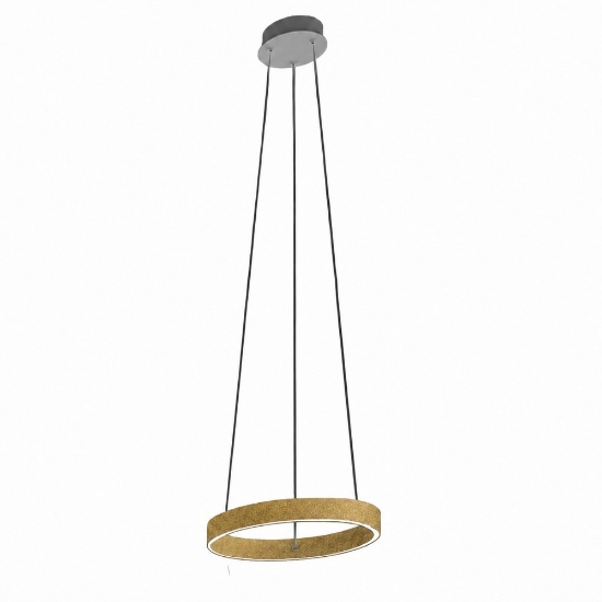 Lampadario moderno anello 40 cm oro opaco led 36w cct 3000k 4000k per soggiorno