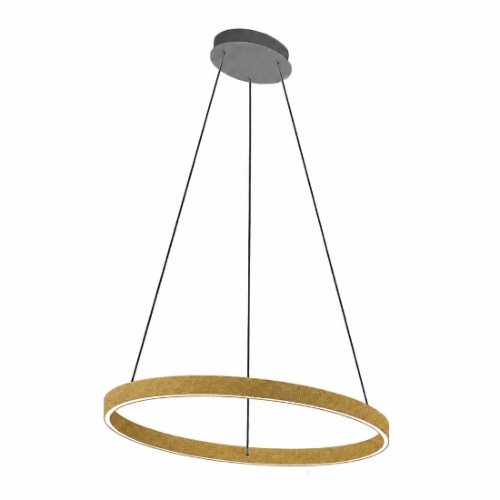 Lampadario a sospensione moderno anello 60 cm oro opaco led 56w cct 3000k 4000k per soggiorno