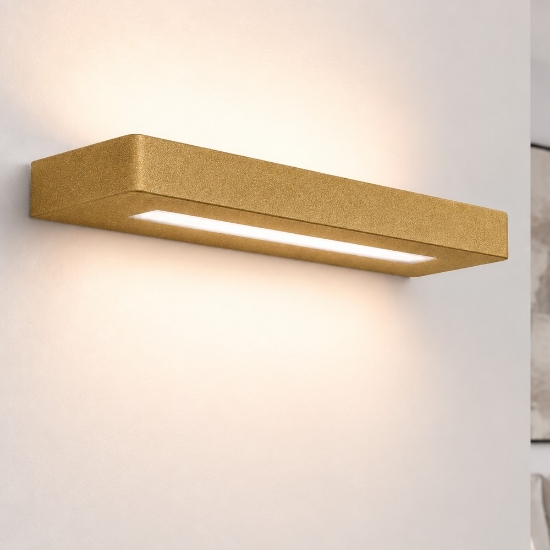 Applique led 28w cct 3000k 4000k moderna oro opaco biemissione 30 cm