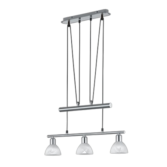 Lampadario per tavolo da pranzo nichel opaco 3 luci
