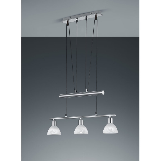 Lampadario per tavolo da pranzo nichel opaco 3 luci