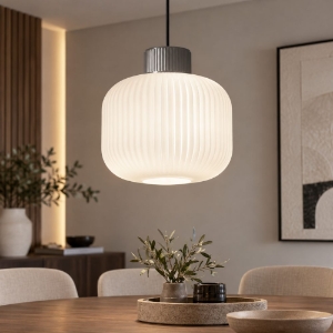 Perenz lucerna lampada moderna a sospensione per cucina vetro bianco