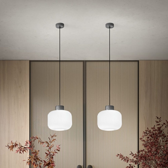 Perenz lucerna lampada moderna a sospensione per cucina vetro bianco