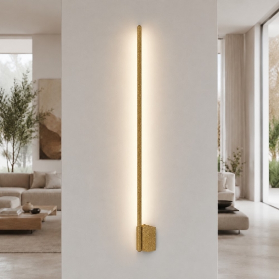 Applique moderna bacchetta oro opaco led 20w cct 3000k 4500k 6500k