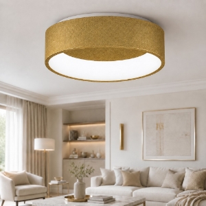 Plafoniera 45 cm moderna rotonda anello oro opaco led 27w cct 3000k 4000k