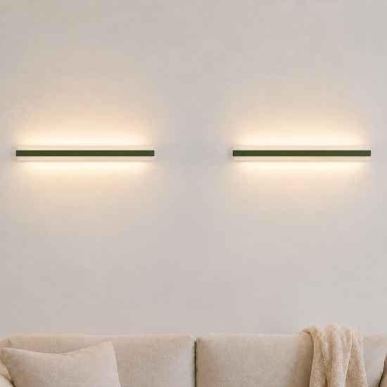 Applique led 69w cct 3000k 4000k 106cm da parete moderna verde oliva