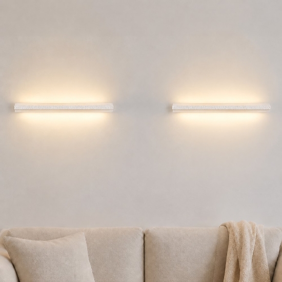 Applique da parete led 69w cct 3000k 4000k moderna bianca 106cm