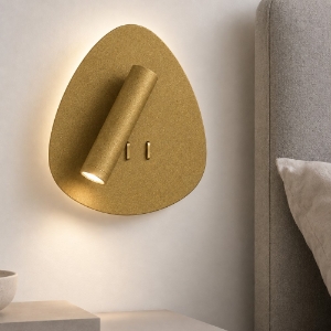 Applique moderna da comodino oro opaco led 6+3w 3000k orientabile per camera da letto