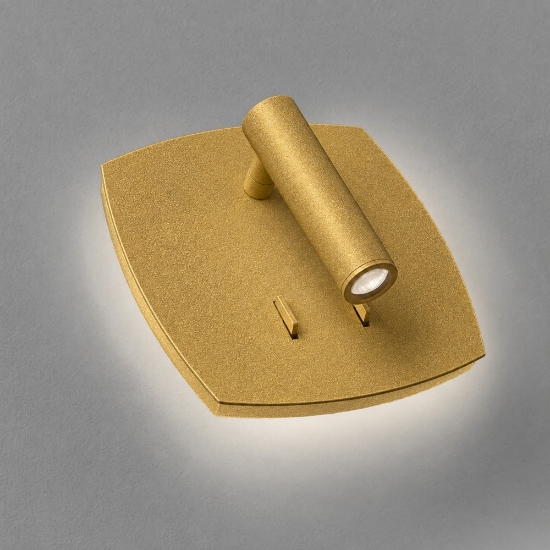 Applique moderna oro opaco orientabile led 6+3w 3000k biemissione da comodino