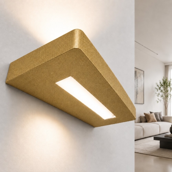 Applique led 20w cct 3000k 4000k moderna oro opaco biemissione per interni