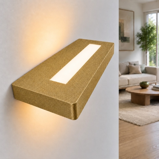 Applique led 20w cct 3000k 4000k moderna oro opaco biemissione per interni