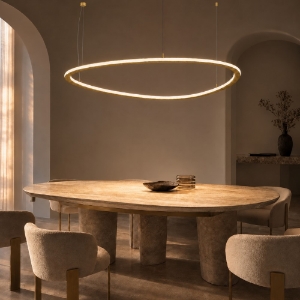 Lampadario moderno oro 65 cm per soggiorno led 48w cct 3000k 6000k dimmerabile con telecomando