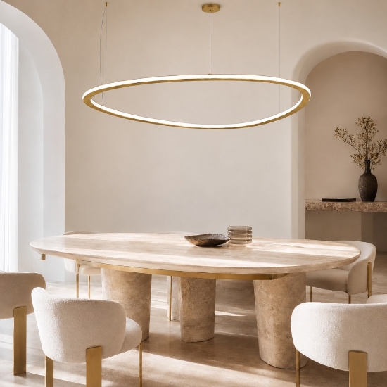 Lampadario moderno oro p95 cm led 72w cct 3000k 6000k dper soggiorno con telecomando