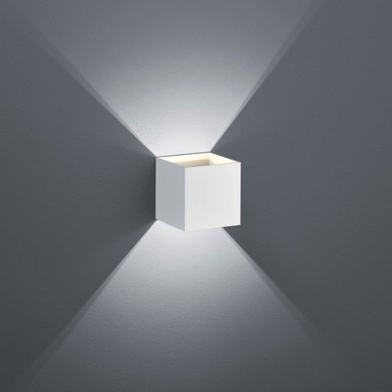 Applique cubo da parete bianco opaco led 4.3w 3000k