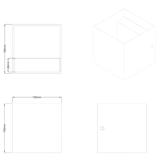 Applique cubo da parete bianco opaco led 4.3w 3000k