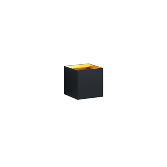 Applique da parete led 3000k 10cm cubo nero opaco