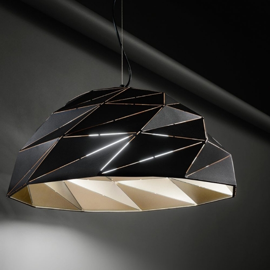 Perenz tilt lampadario per cucina moderna cupola nero e oro