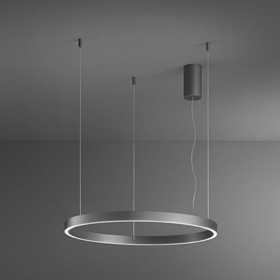 Perenz etere lampadario moderno anello grigio per soggiorno led 87w 3000k dimmerabile