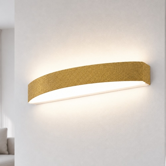 Applique da parete led 28w cct 3000k 4000k oro opaco 50cm moderna