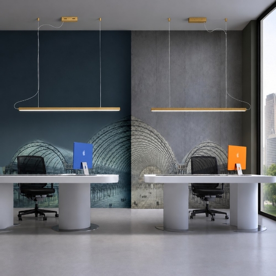 Lampadario a sospensione moderno oro opaco led 40w cct 3000k 6000k con telecomando