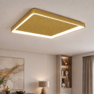 Plafoniera 65cm moderna quadrata oro opaco led 70w cct 3000k 4000k per soggiorno