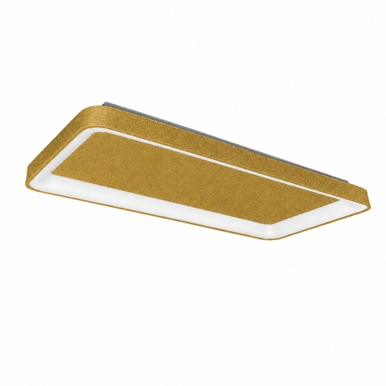 Plafoniera 70cm moderna rettangolare oro opaco per soggiorno led 60w cct 3000k 4000k