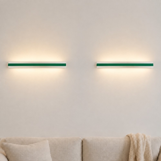Applique da parete moderna verde bosco led 69w cct 3000k 4000k 106cm