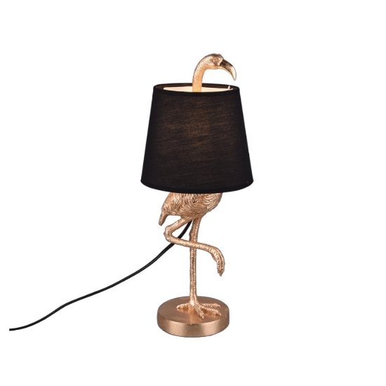 Lampada da tavolo oro nero fenicottero moderna