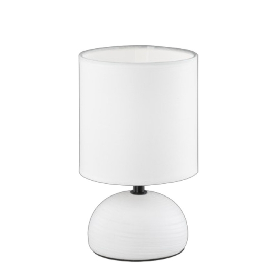 Lampada da tavolo semisferica bianca per salotto
