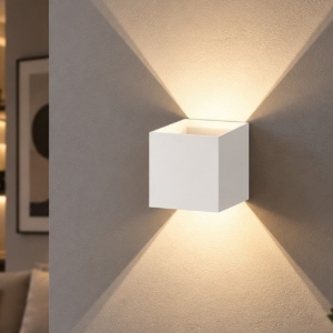 Applique cubo da parete bianco opaco led 4.3w 3000k