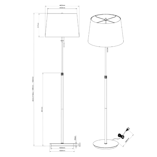 Lampada da terra ottone satinato paralume bianco