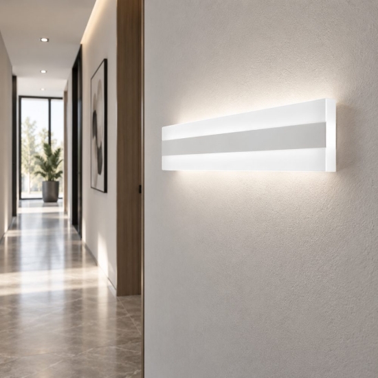 Perenz bend applique da parete moderna rettangolare bianca led 30w 4000k