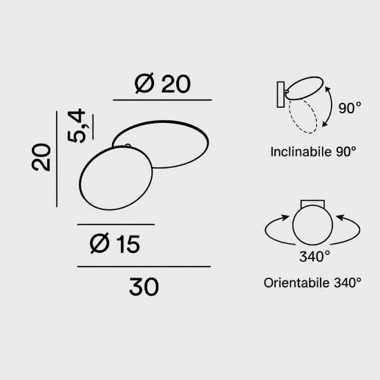Perenz drum applique per camera da letto nero oro led 22w 3000k orientabile