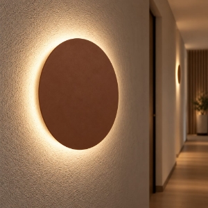 Perenz nebula applique rotonda marrone led 15w cct 3000k 4000k 6000k dimmerabile