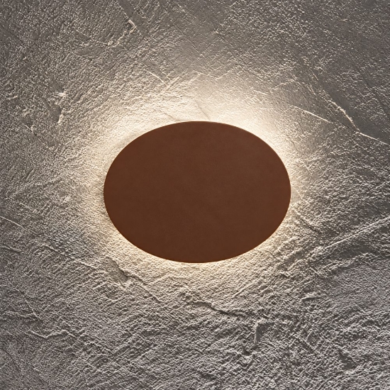 Perenz nebula applique rotonda marrone led 15w cct 3000k 4000k 6000k dimmerabile