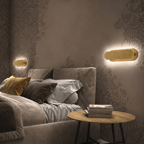 Applique da comodino moderna oro opaco led 20w cct 3000k 4000k