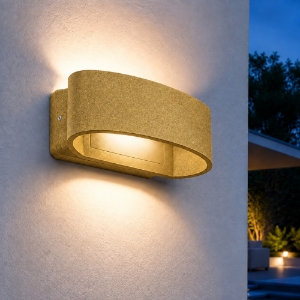 Applique da esterno moderna oro opaco led 12w 3000k ip65