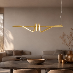 Lampadario a sospensione led 54w cct 3000k 6000k dimmerabile con telecomando oro opaco