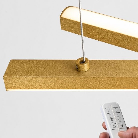 Lampadario a sospensione led 54w cct 3000k 6000k dimmerabile con telecomando oro opaco