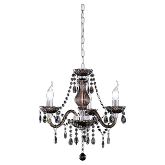 Lampadario classico per salone cromo cristalli 3 luci