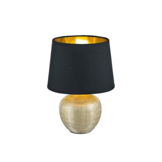 Abat-jour da comodino camera da letto oro paralume nero