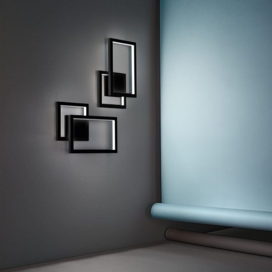 Perenz cross applique da parete squadrata nera led 20w cct 3000k 4000k 6000k dimmerabile
