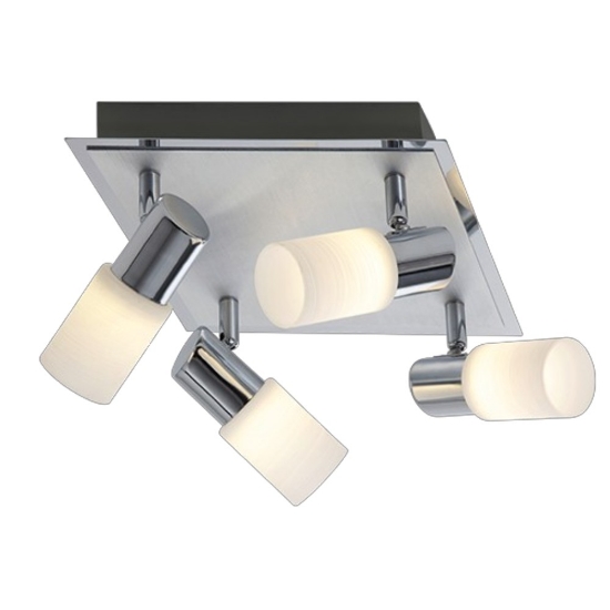 Plafoniera da soffitto 4 faretti orientabili led 4,3w 3000k